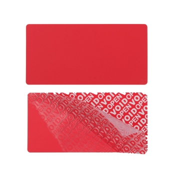 Bezpečnostní reziduální červená VOID samolepka 100x50mm